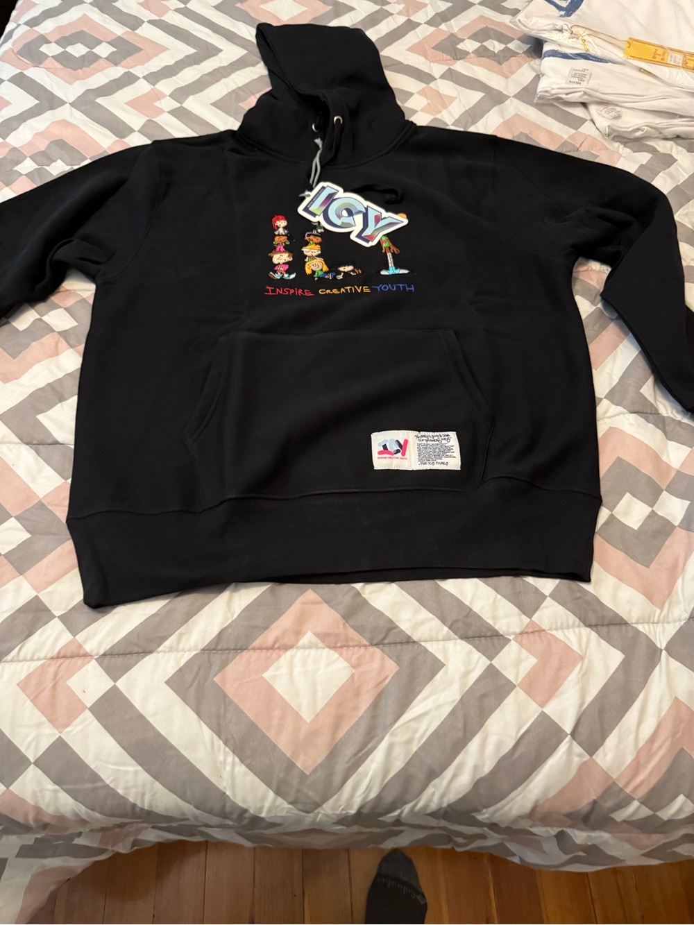 ICYHoodie P/O Reverse Weave Fleece Black Hoodie size XL